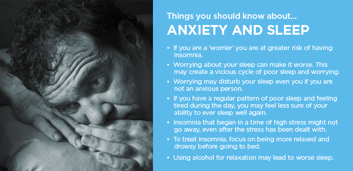 anxiety and sleep information - things you should know infographic